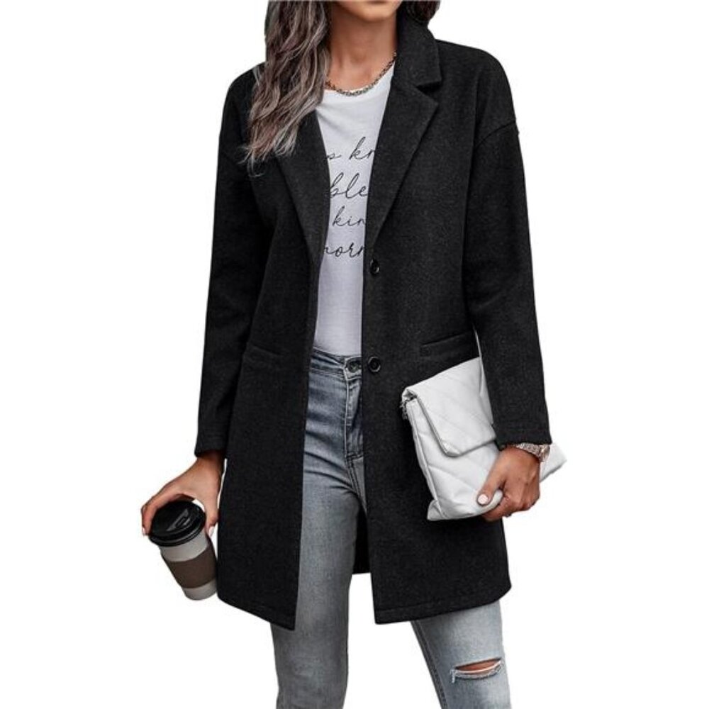 Women's 2024 Plaid Shacket Jacket Casual Button Wool Blend Winter